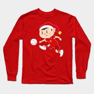 Serbia football Christmas elf. Football World Cup soccer T-Shirt Long Sleeve T-Shirt